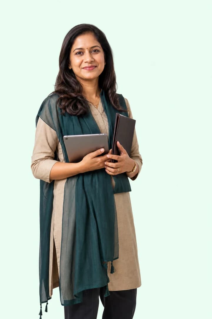 Indian academy administrator managing learning operations