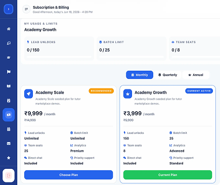 Edufocus institute dashboard preview